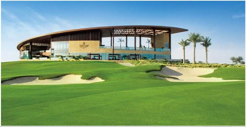 Clubhouse and fairway of the golf club in DAMAC Hills